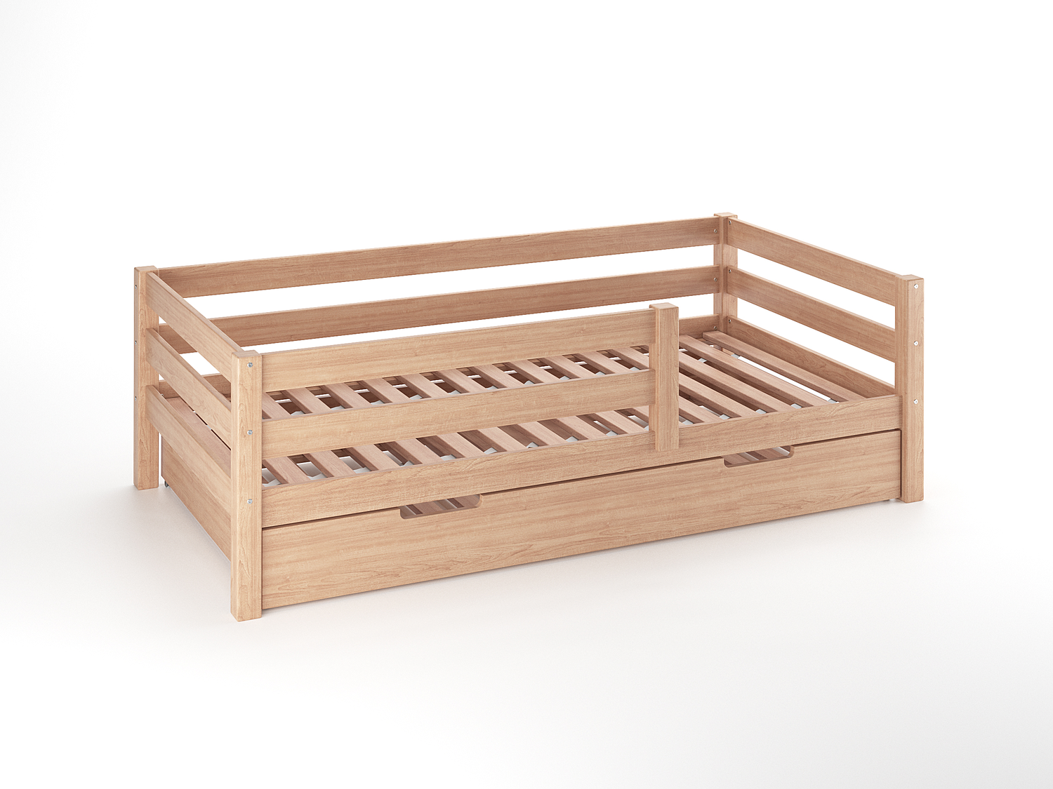 Natural Real Wood Kids Bed