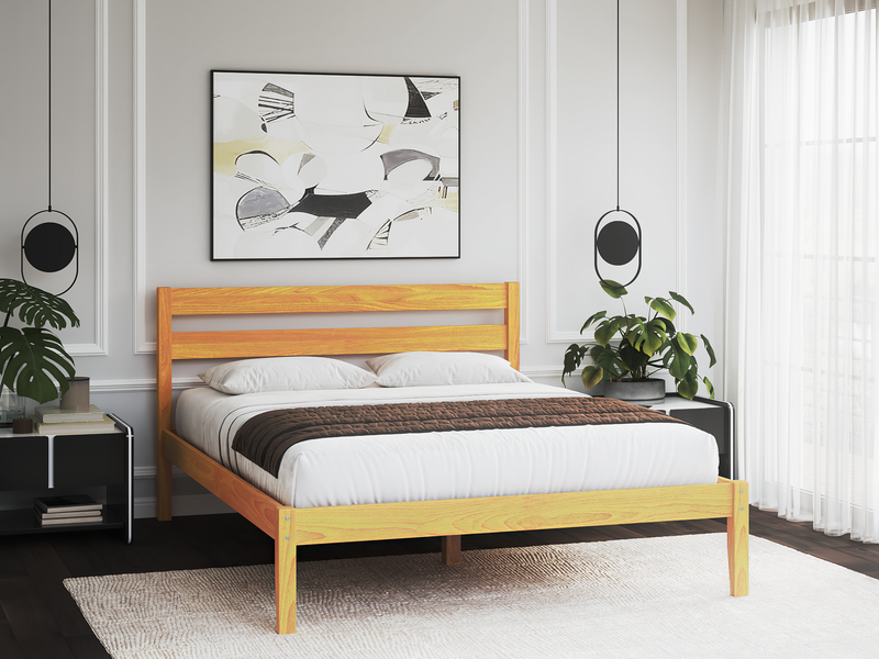 Golden Walnut Queen Bed