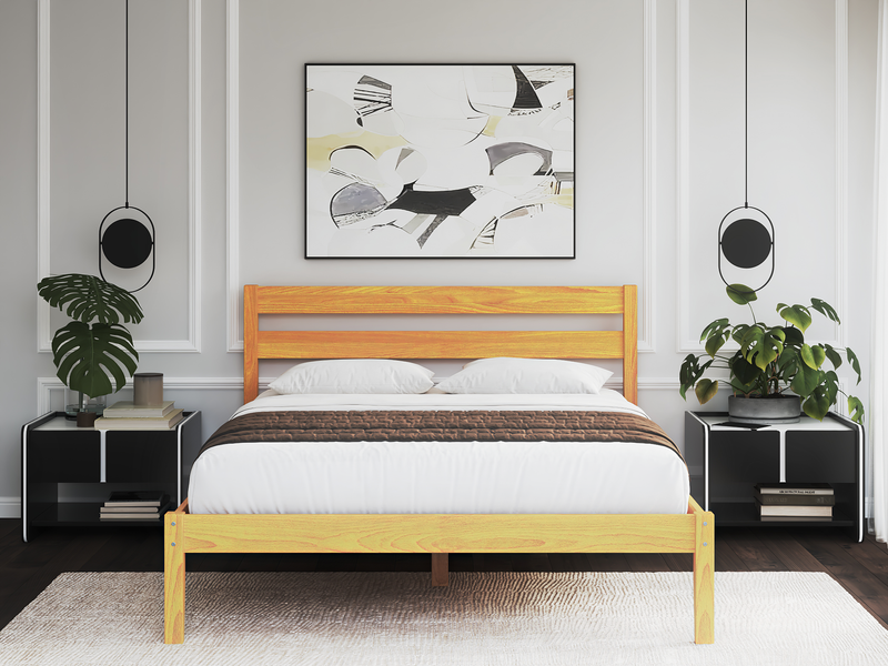 Golden Walnut Queen Bed